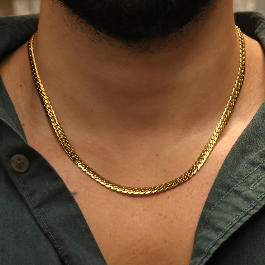 Miami Cuban Link Chain (Gold) - 5mm - Image 2