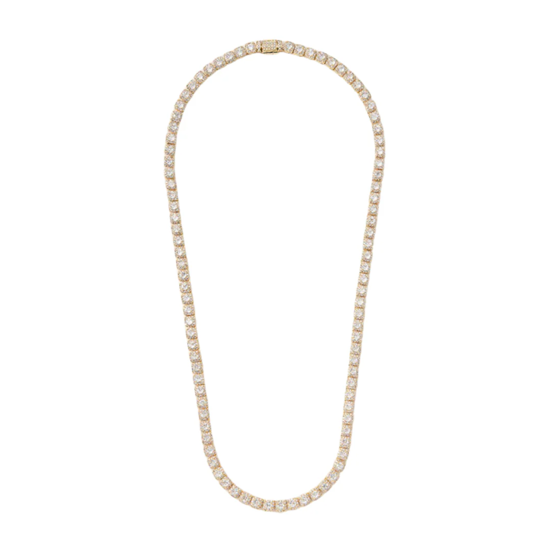 Micro Clustered Tennis Chain (Gold) - 5mm - Image 5