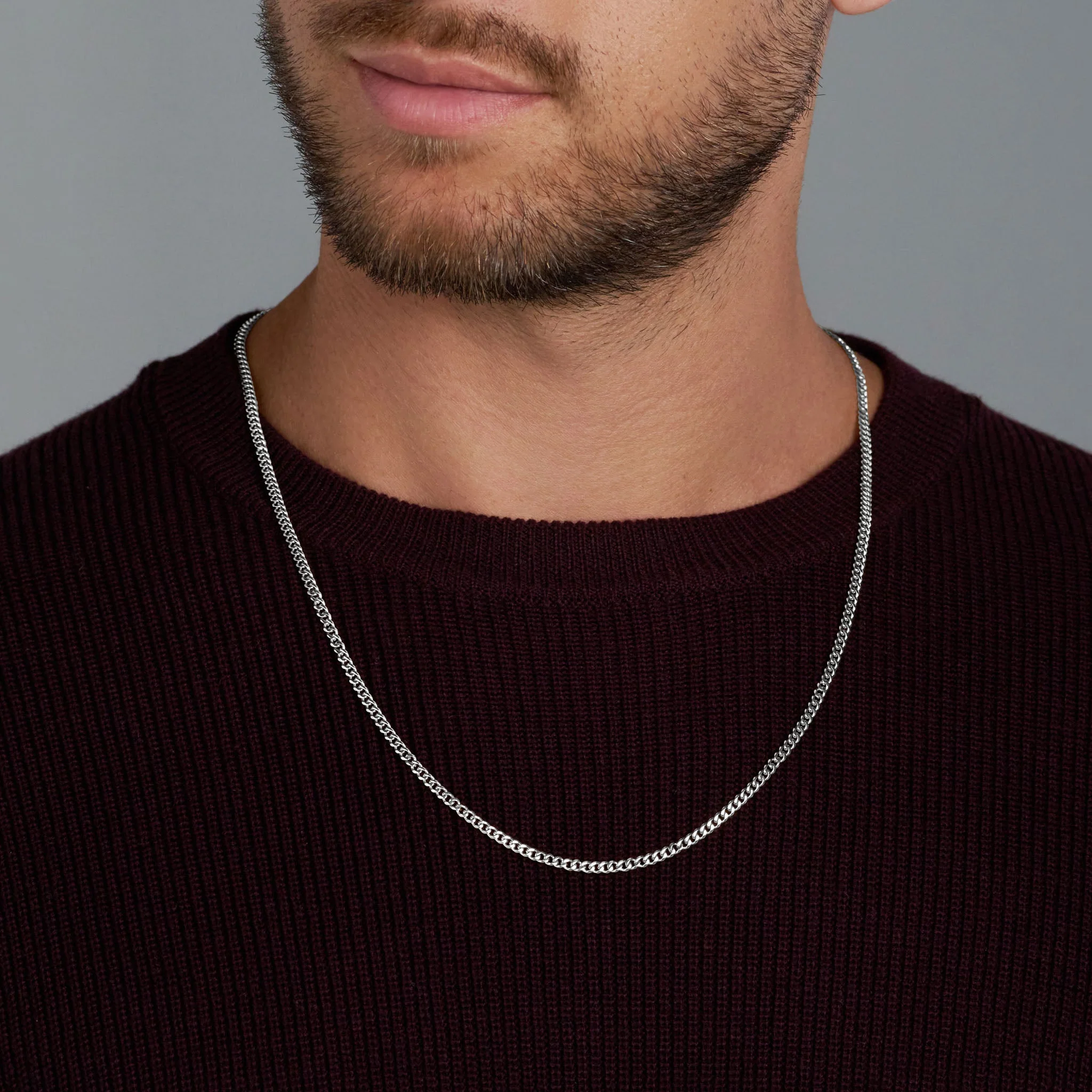 Micro Cuban Link Chain (Silver) - Image 2