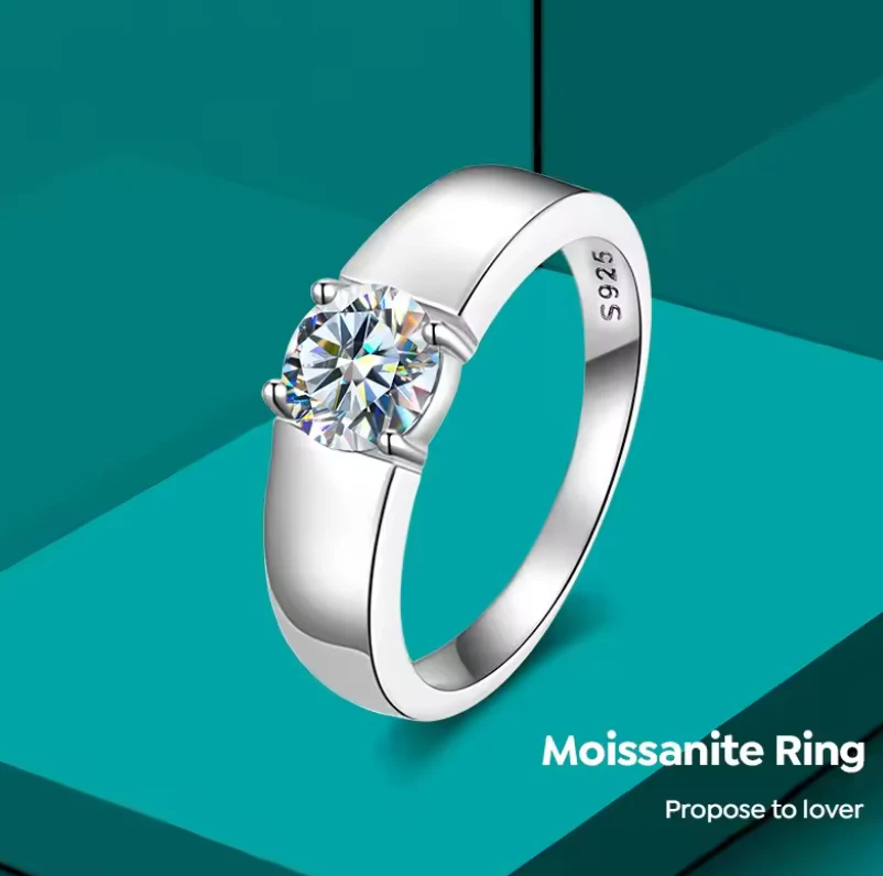 Minimalist 1CT 925 Sterling Silver Moissanite Ring - Image 5