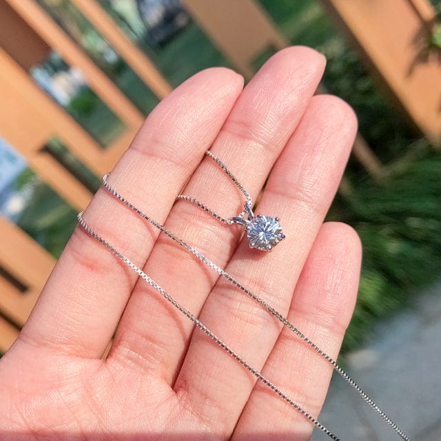 Moissanite Pendant 925 Silver Necklace - Image 4
