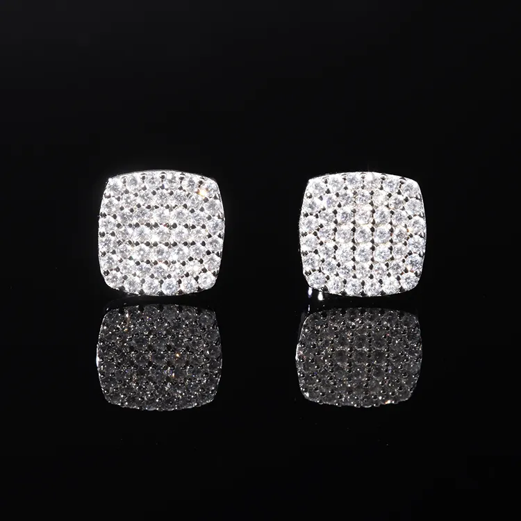 Squared Up 925 Sterling Silver Moissanite Stud Earrings - Image 6