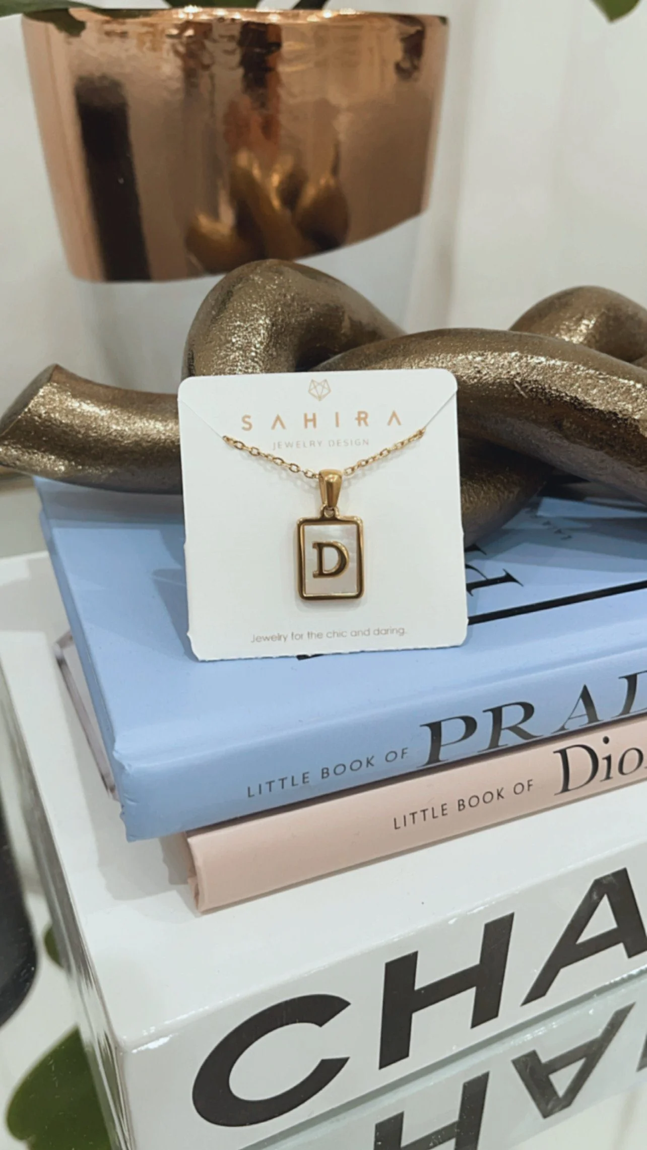 Mother Of Pearl Initial Card Necklace - Image 7