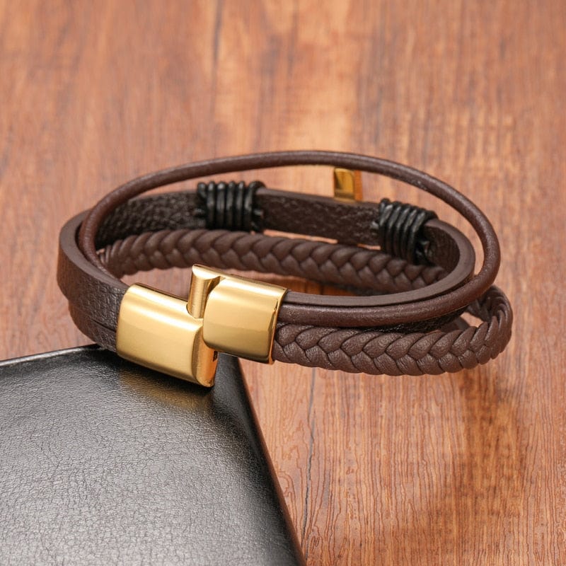 Multi-Layer Cross Leather Bracelet - Image 7