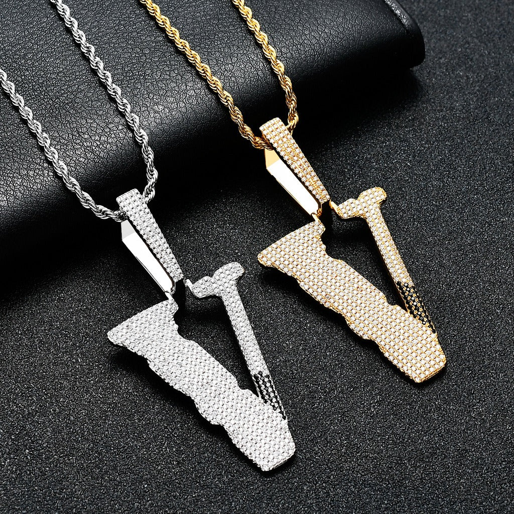 Nano Lil Uzi Vlone V Pendant Rapper Chain - Image 3