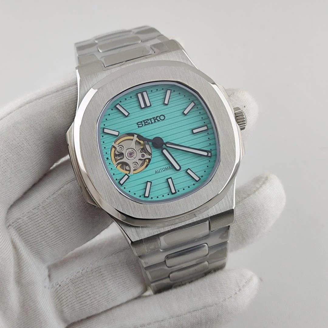 Seiko Mod Nautilus Open Heart | Tiffany Blue - Image 2