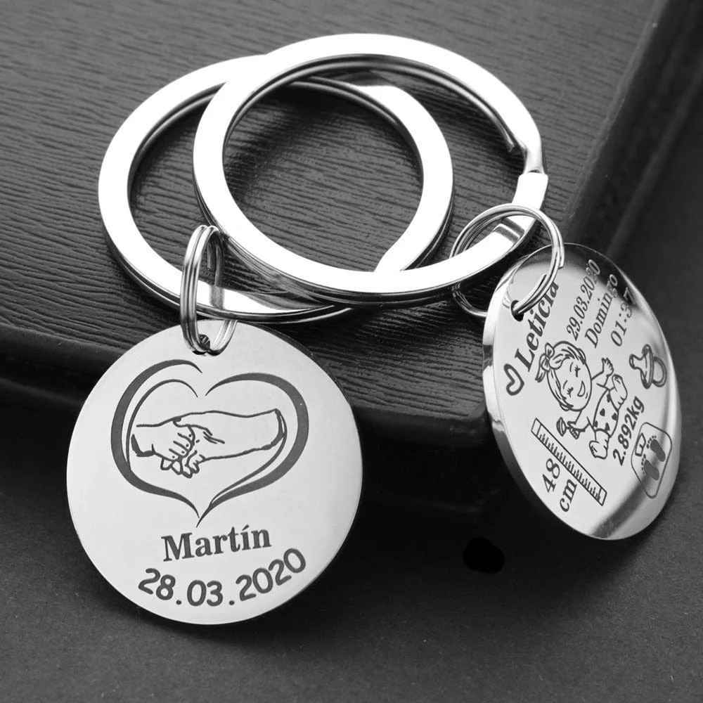 Custom Newborn Baby Engraved Name Keychain - Image 6