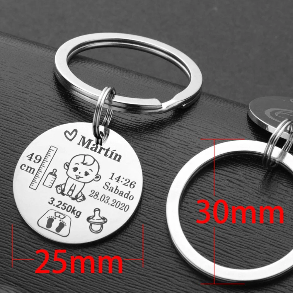 Custom Newborn Baby Engraved Name Keychain - Image 8