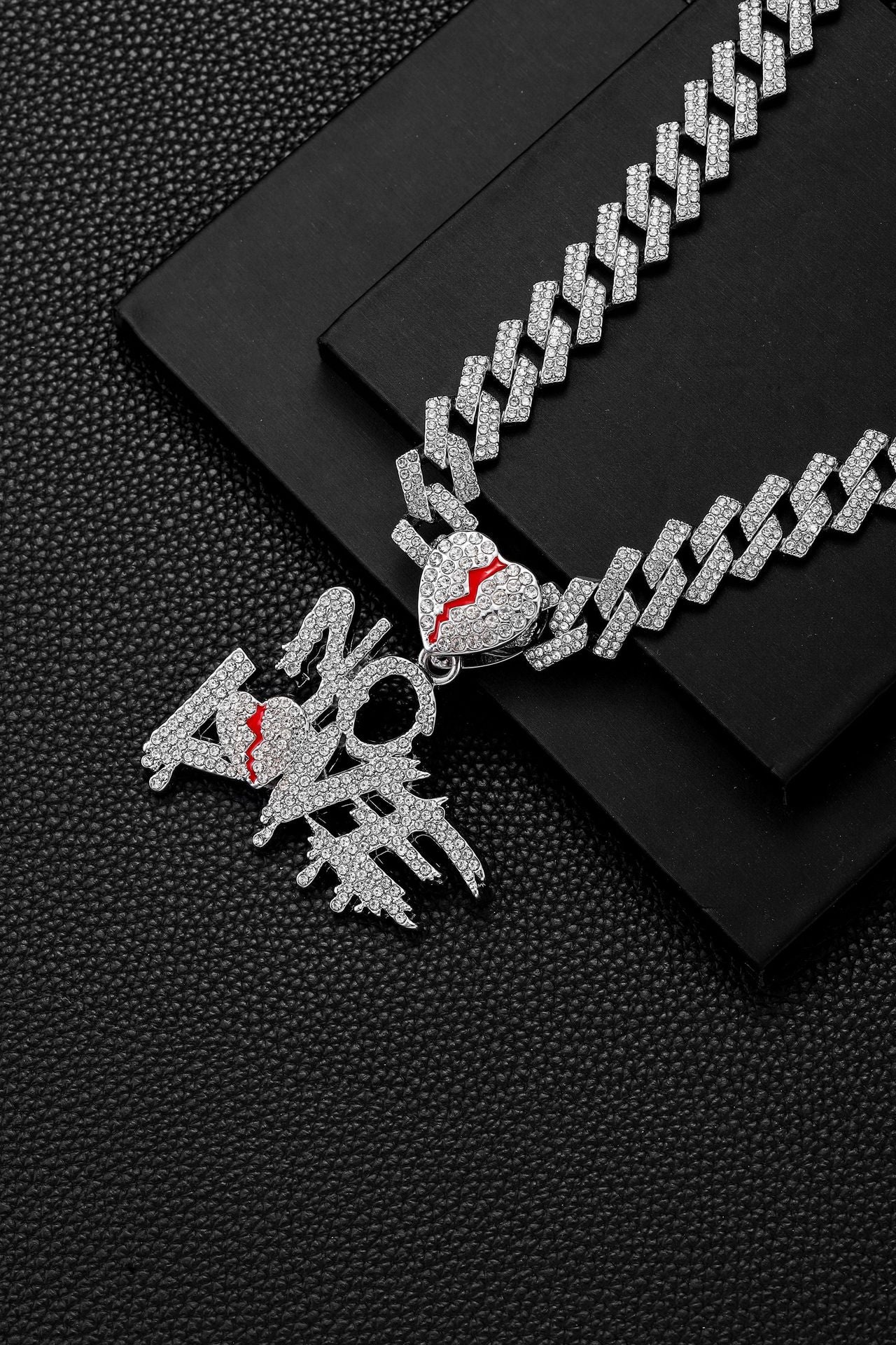 NO LOVE Letter Pendant + Cuban Chain - Image 6