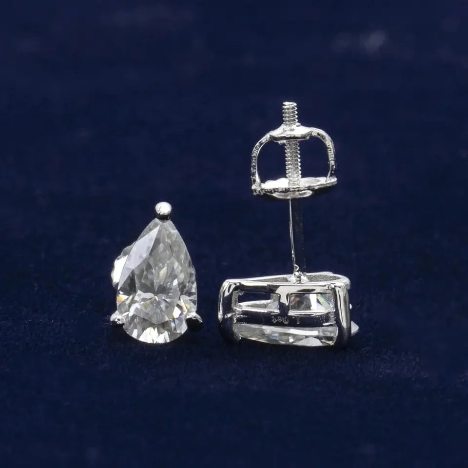 Oval Cut 925 Sterling Silver Moissanite Earrings - Image 5