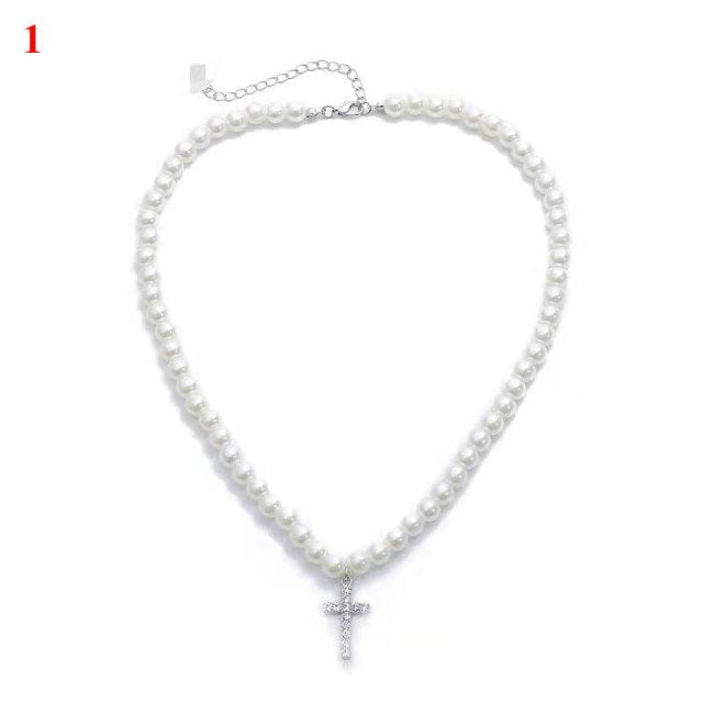 VVS Jewelry Cross Pearl Chain - Image 10