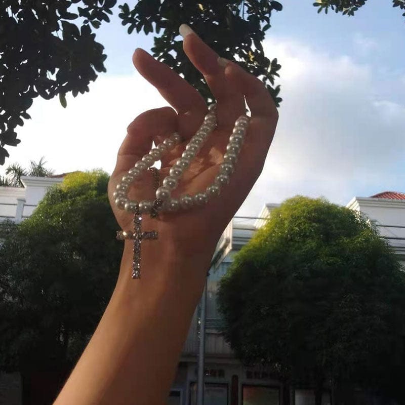 VVS Jewelry Cross Pearl Chain - Image 14