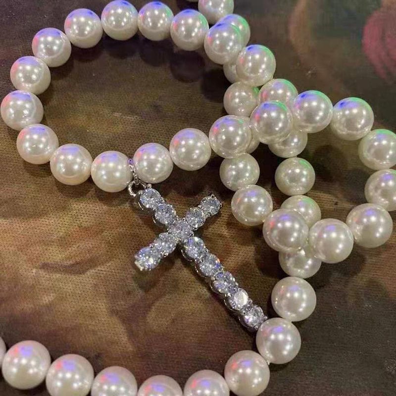 VVS Jewelry Cross Pearl Chain - Image 7