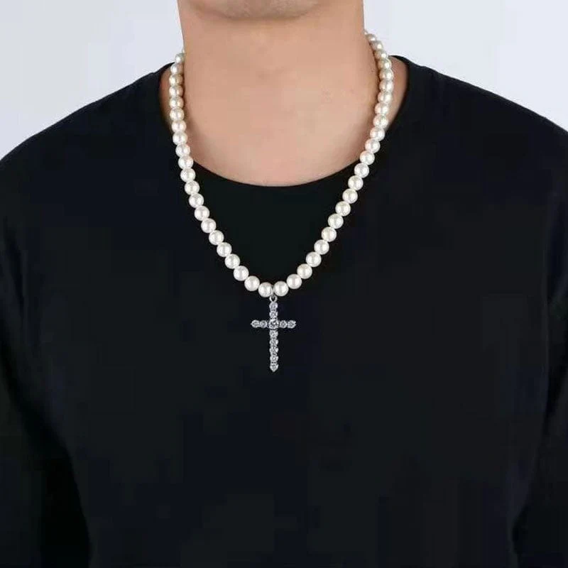 VVS Jewelry Cross Pearl Chain - Image 8