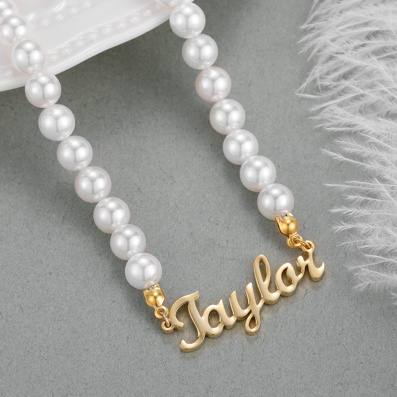 VVS Jewelry Pearl Custom Cursive Name Chain - Image 5