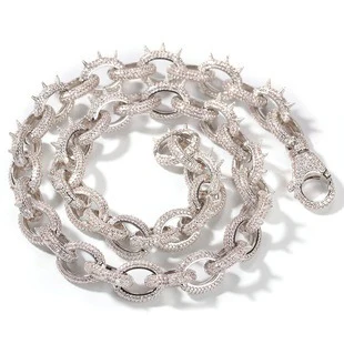 Playboi Carti-Inspired Spiked Links Necklace Rapper Chain - Image 3