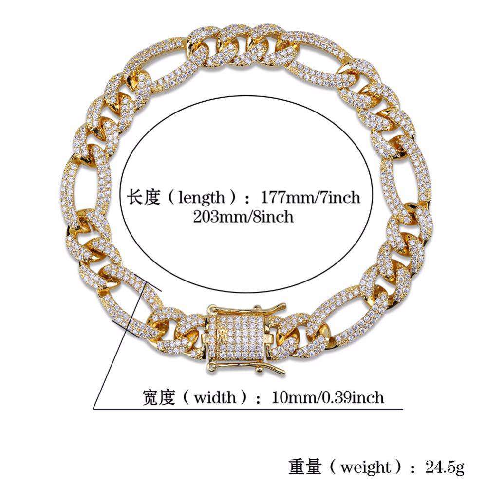 Rapper Gold/Silver Clasp 10mm Cuban Chain Bracelet - Image 2