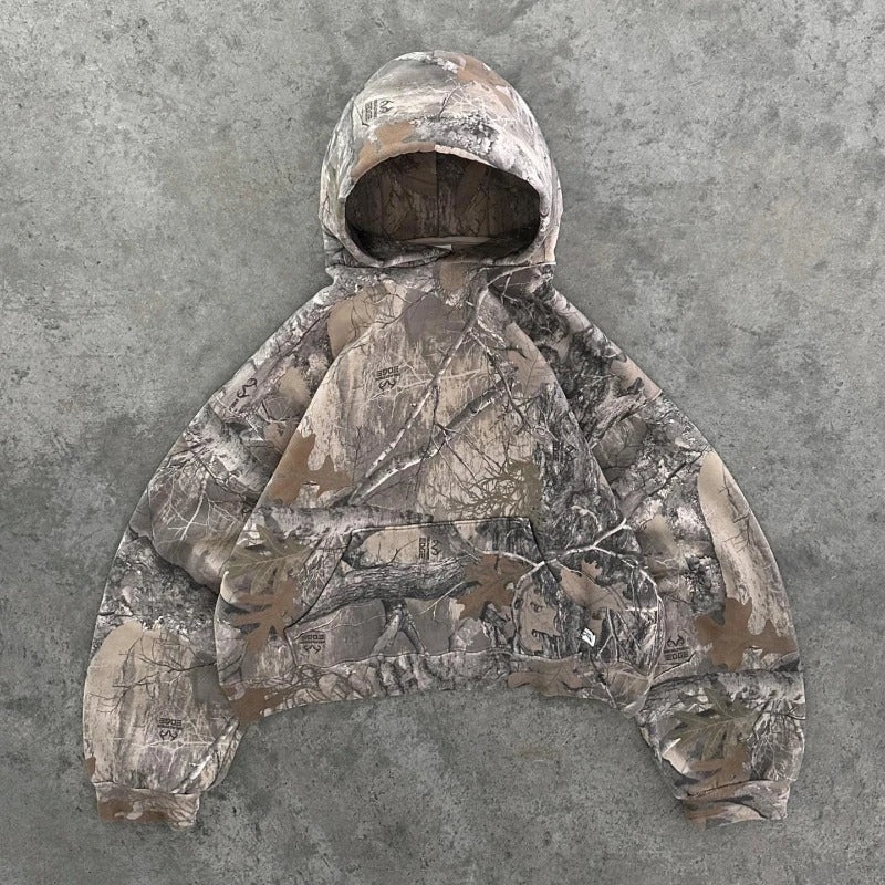 Retro Hoodie Men Printed Oversized Camouflage Pattern Graphic Hoodies - Image 2