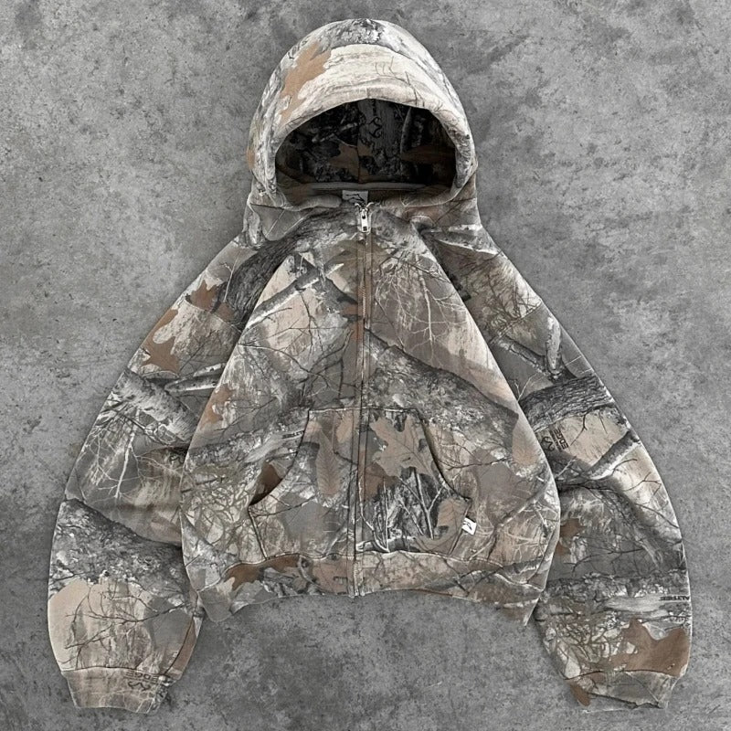 Retro Hoodie Men Printed Oversized Camouflage Pattern Graphic Hoodies - Image 3