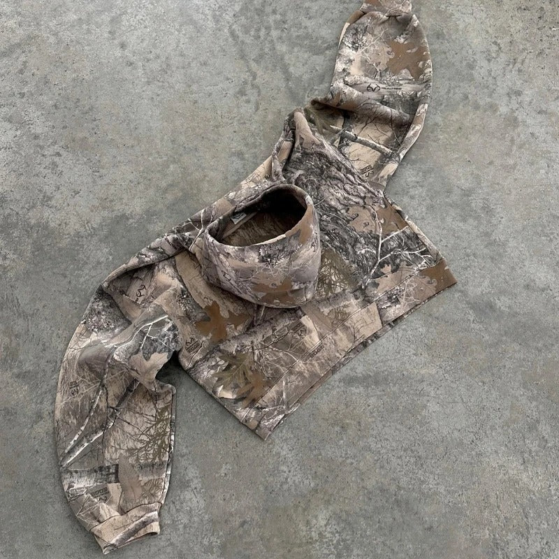 Retro Hoodie Men Printed Oversized Camouflage Pattern Graphic Hoodies - Image 4