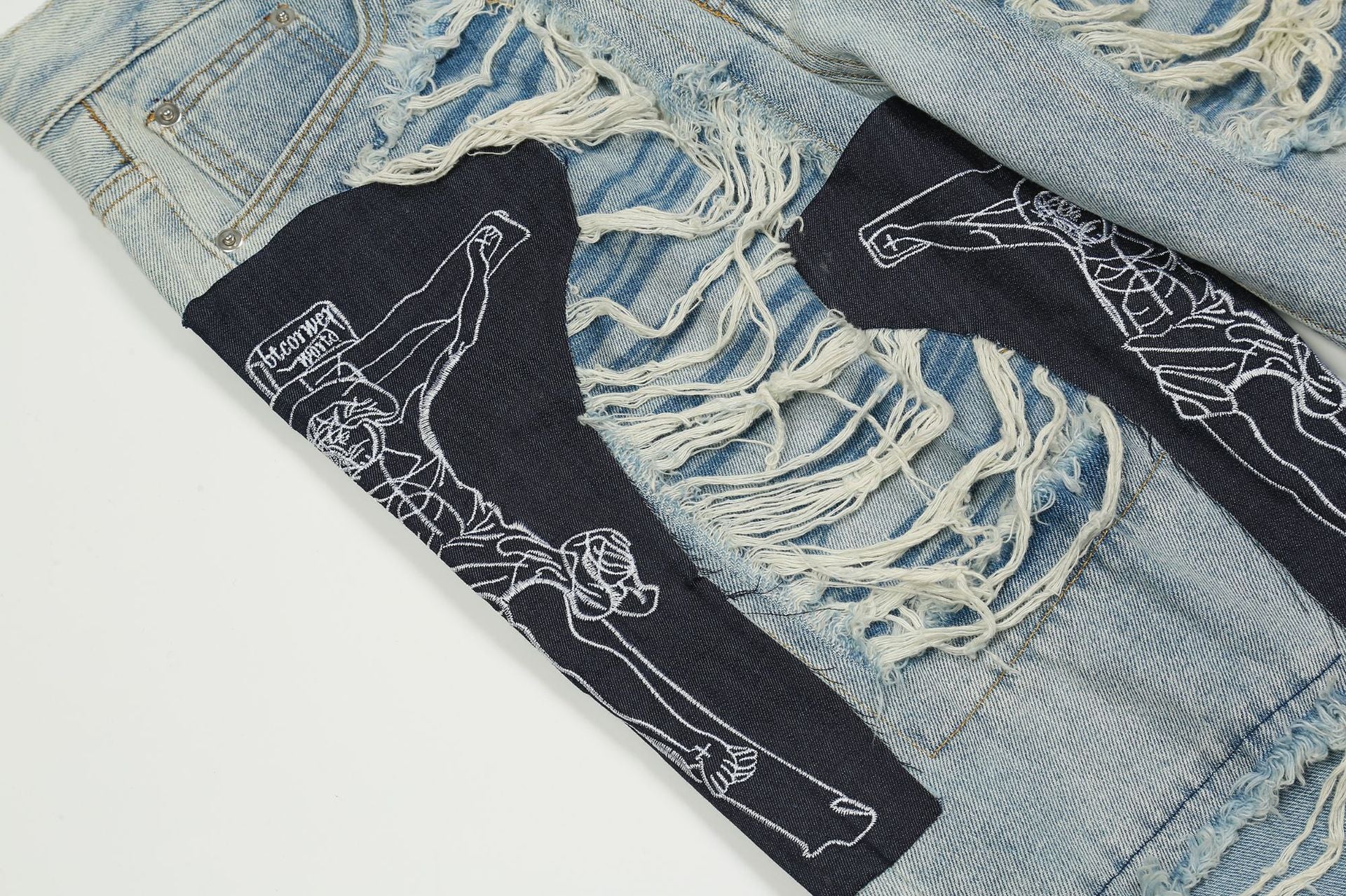 Ripped Jesus Patchwork Jeans - Image 6