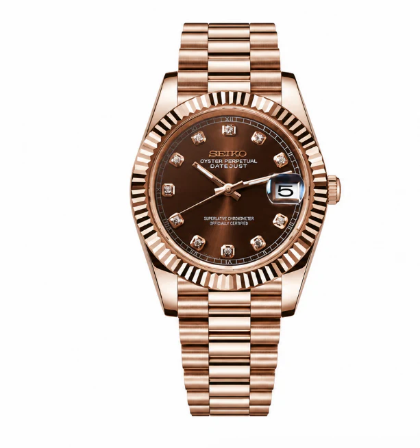 Seiko Mod Datejust - Rose Gold Brown - Image 3