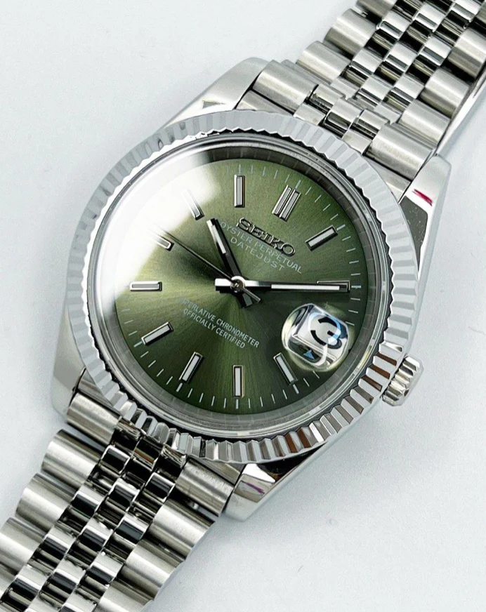 Seiko Mod Datejust | Olive Green - Image 3
