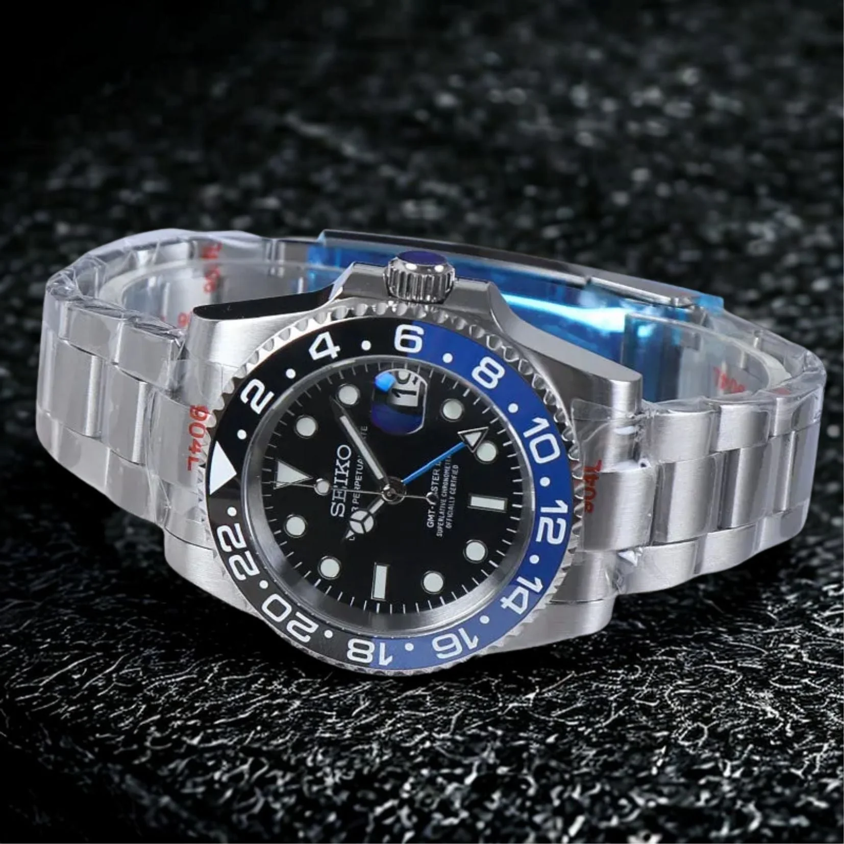 Seiko Mod GMT Batman Black Blue - Image 4