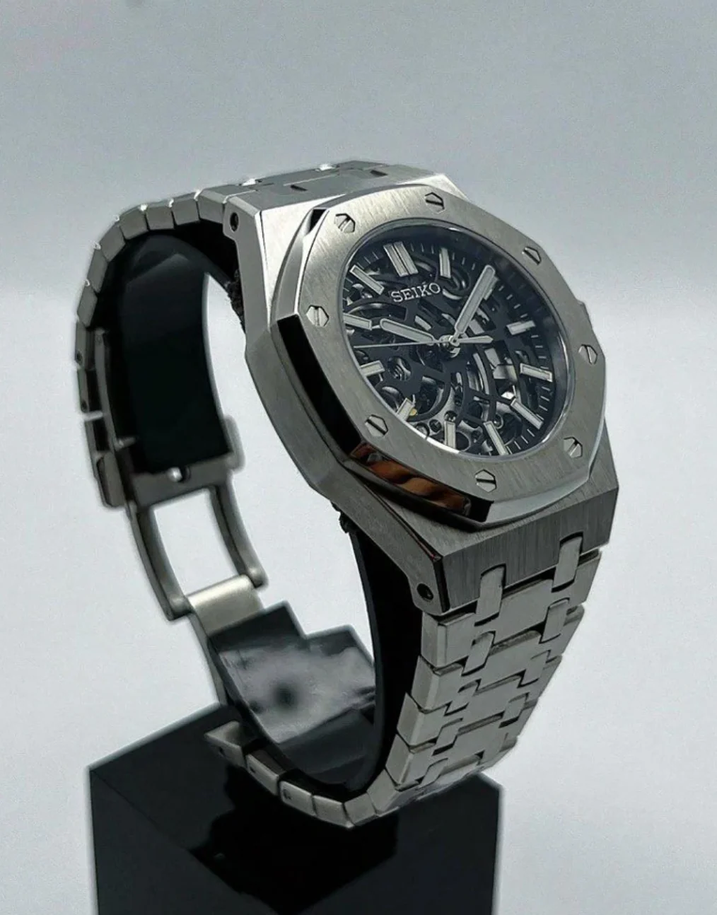Seiko Mod Royal Oak Skeleton Black - Image 2