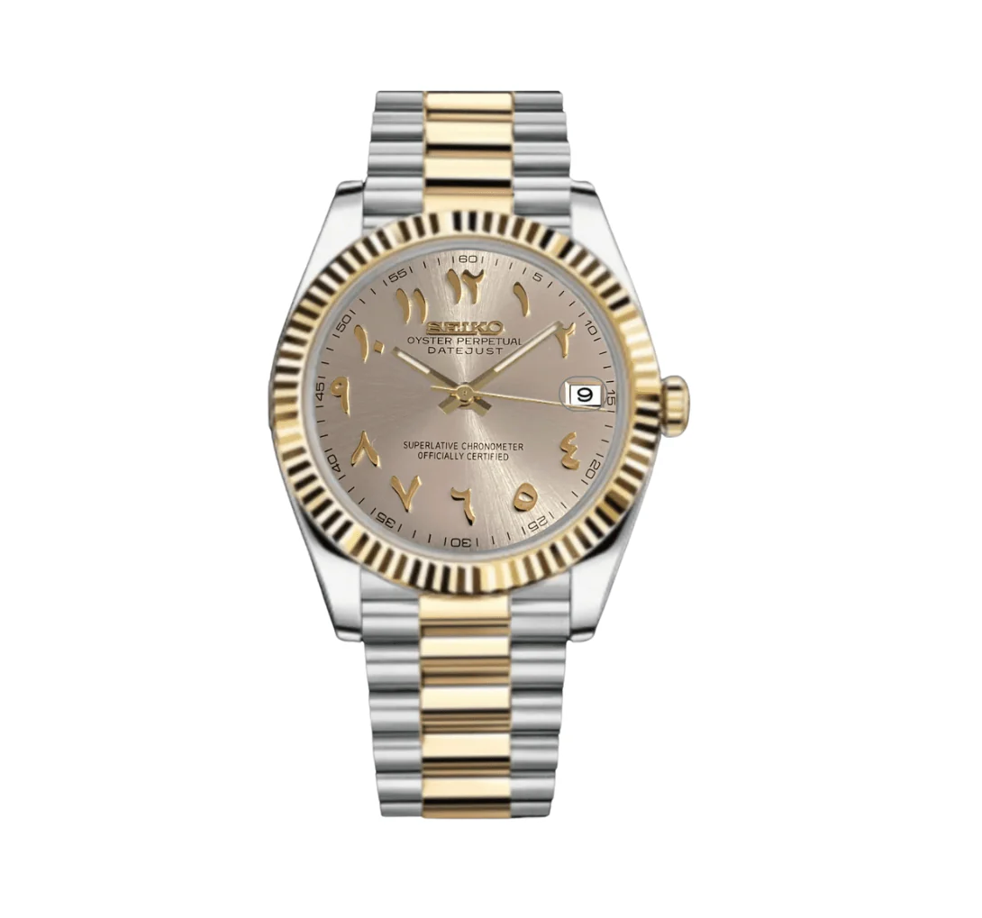 Seikojust Arabic Gold Pearl White Dial