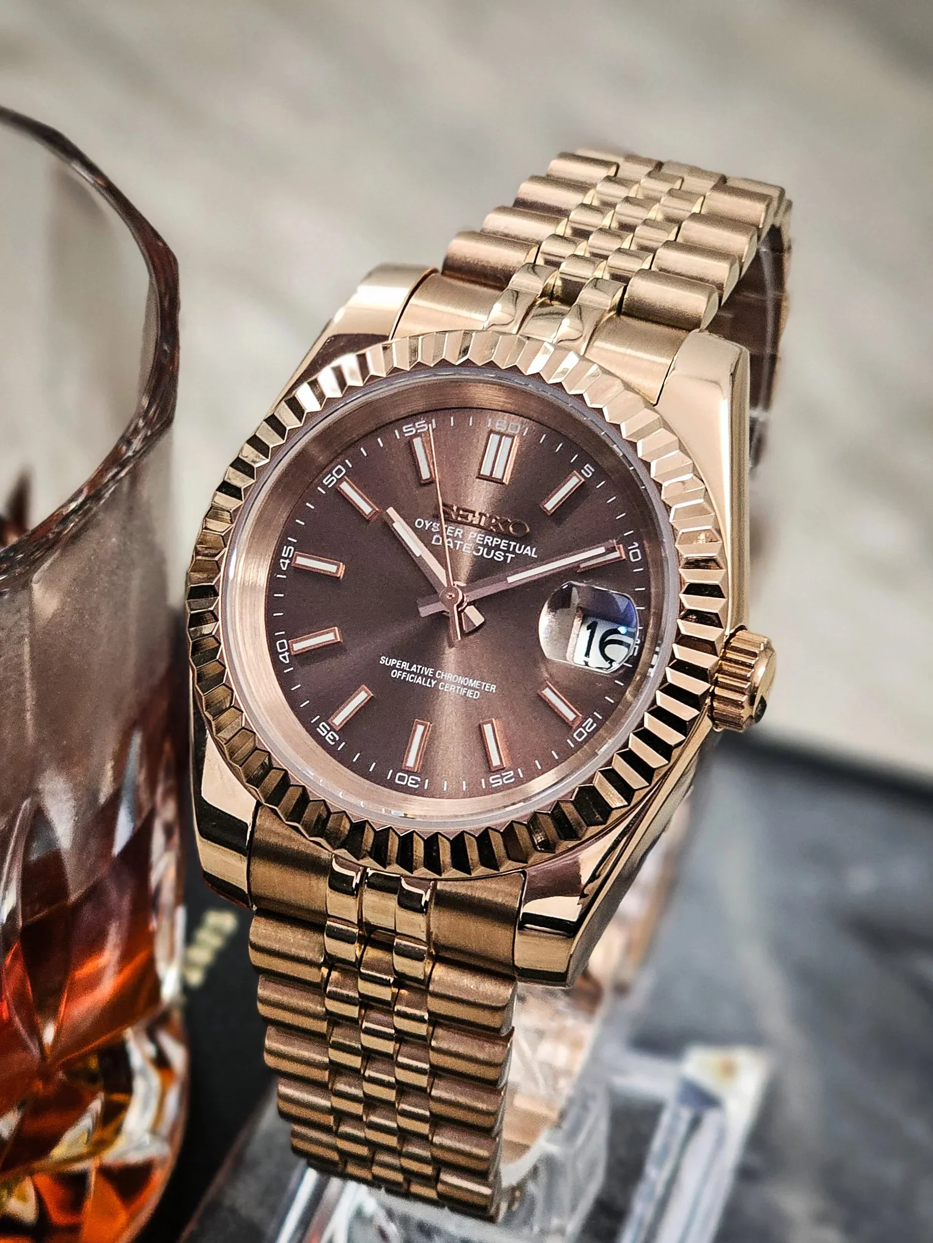 Seiko Mod Datejust | Rose Gold - Image 2