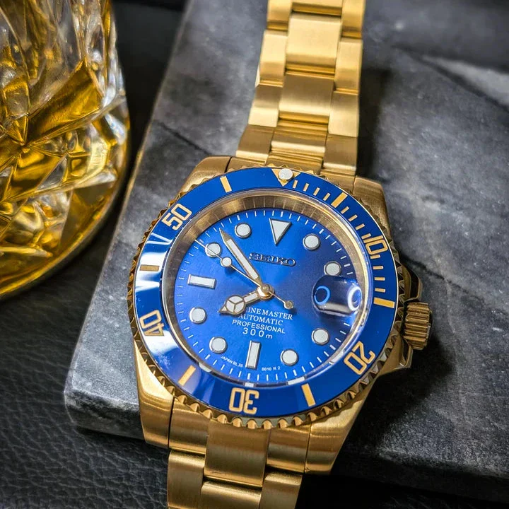 Seiko Mod Submariner | Gold Blue - Image 4