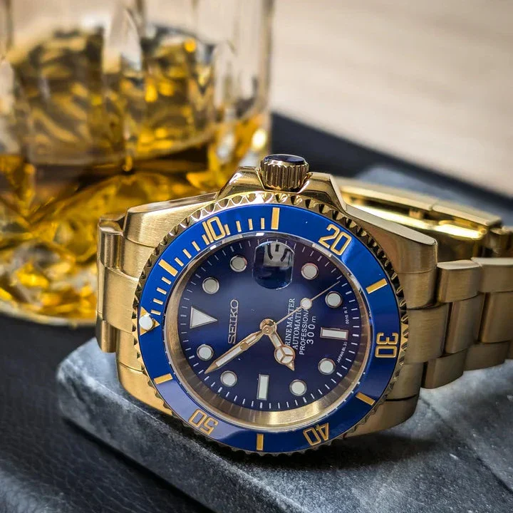 Seiko Mod Submariner | Gold Blue - Image 5