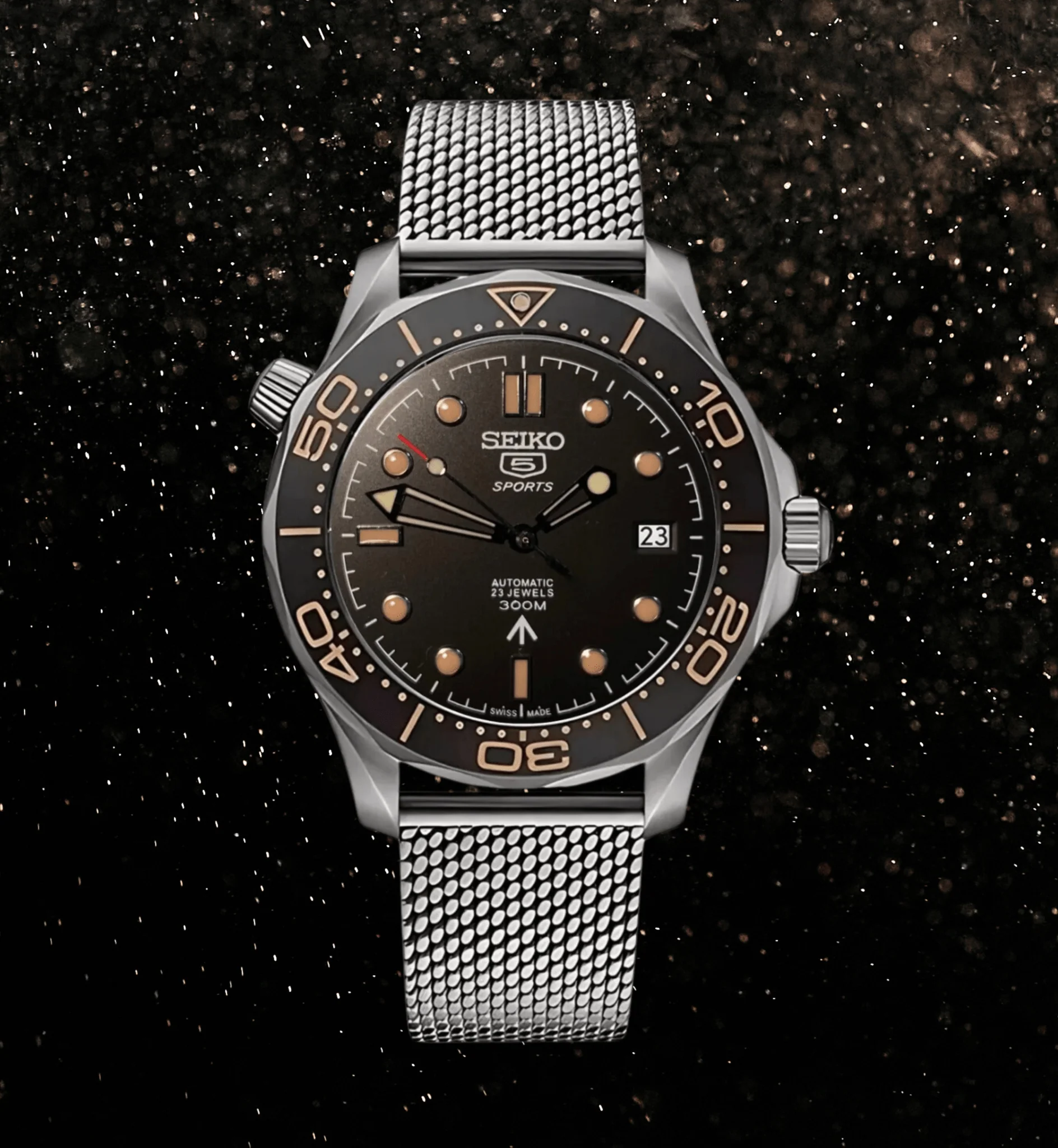 Seiko Mod Seamaster Black - Image 3