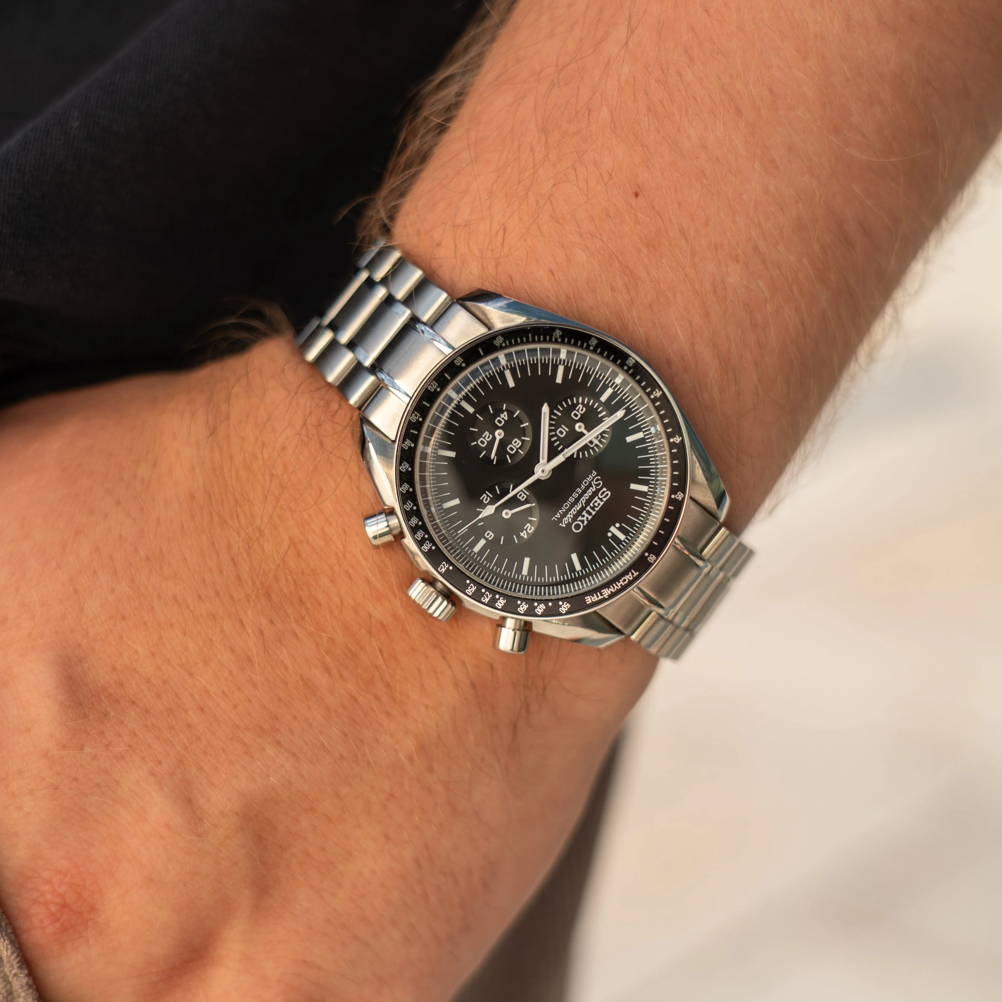 Seiko Mod Speedmaster Moonwatch | Black - Image 2