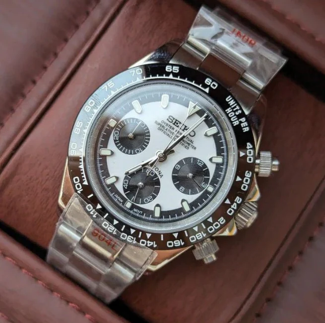 Seiktona Daytona Chronograph | Black White Edition (Reversed Ghost) - Image 2