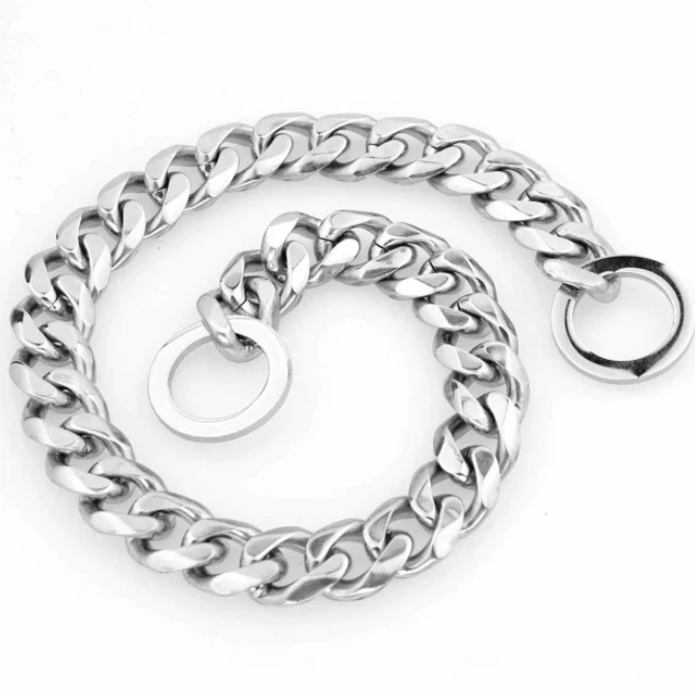 Silver Titanium Cuban Link Dog Collar - Image 3