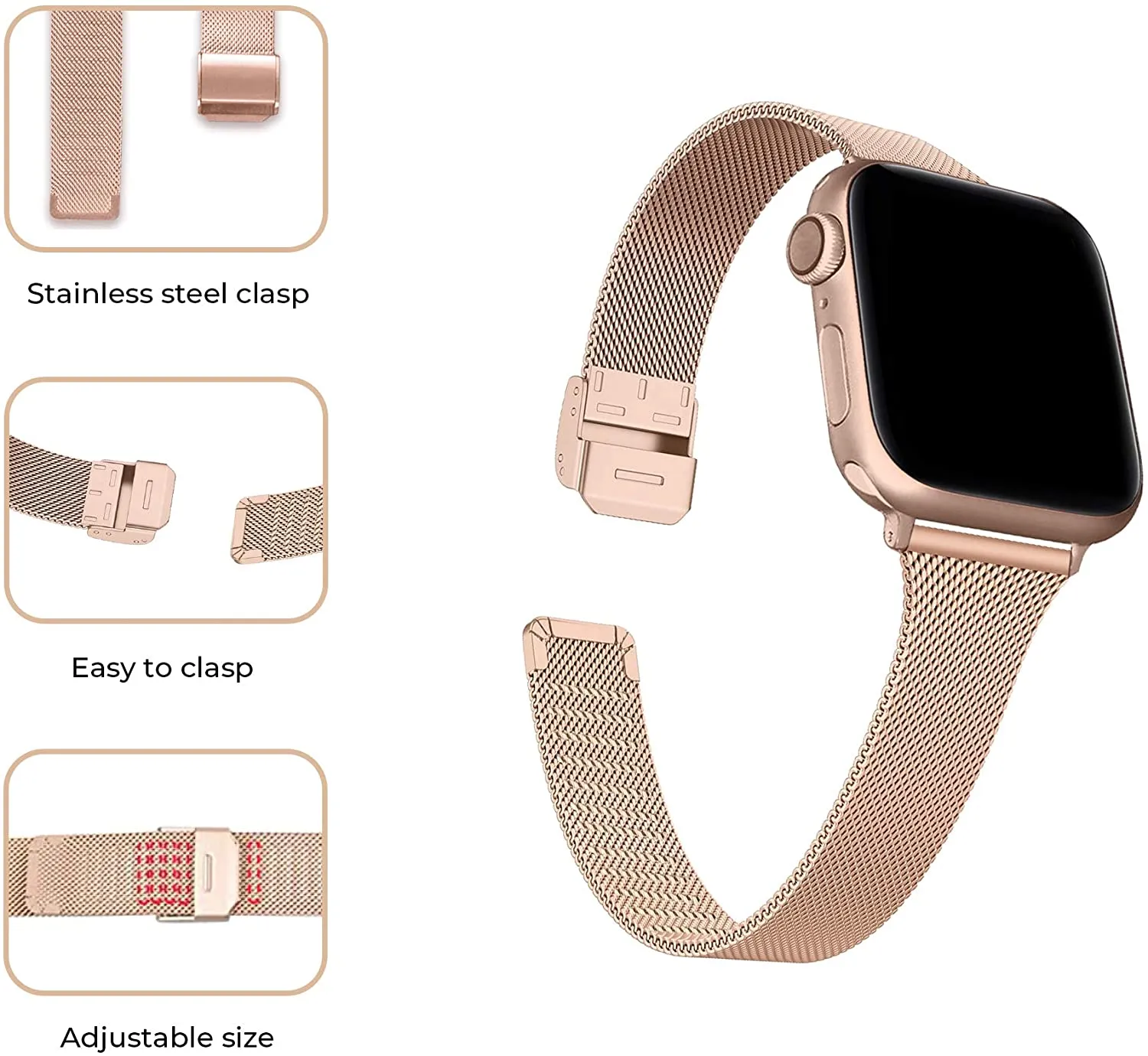 Slim Fit Metal Apple Watch Band - Image 11