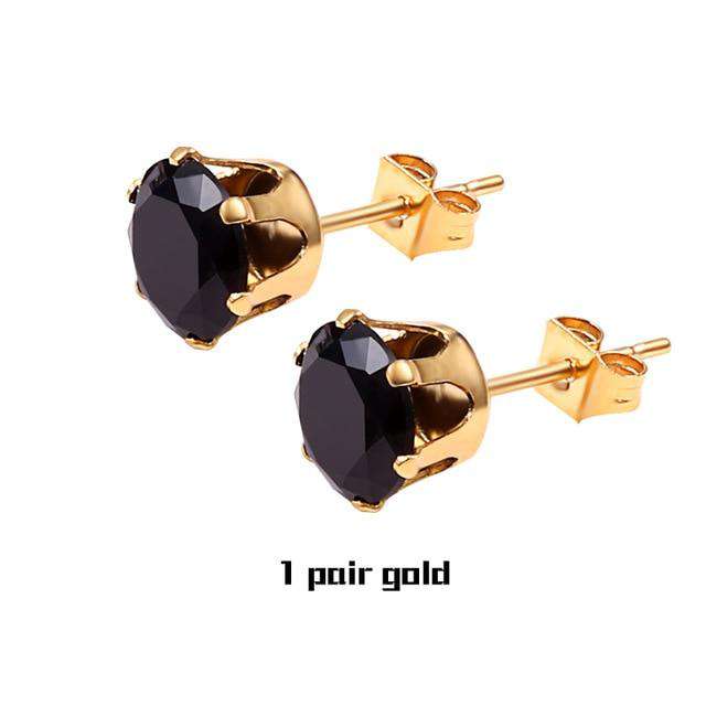 Small Iced Crystal Stainless Steel Stud Earrings - Image 10
