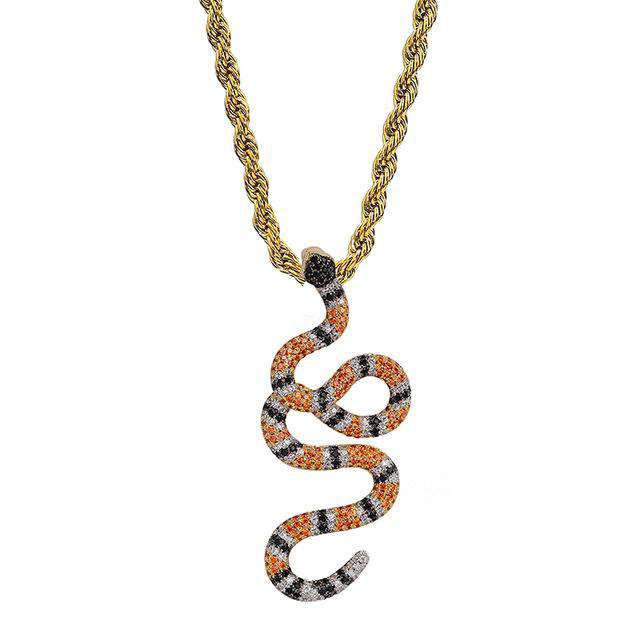 Snake 14k Gold Pendant Necklace - Image 2