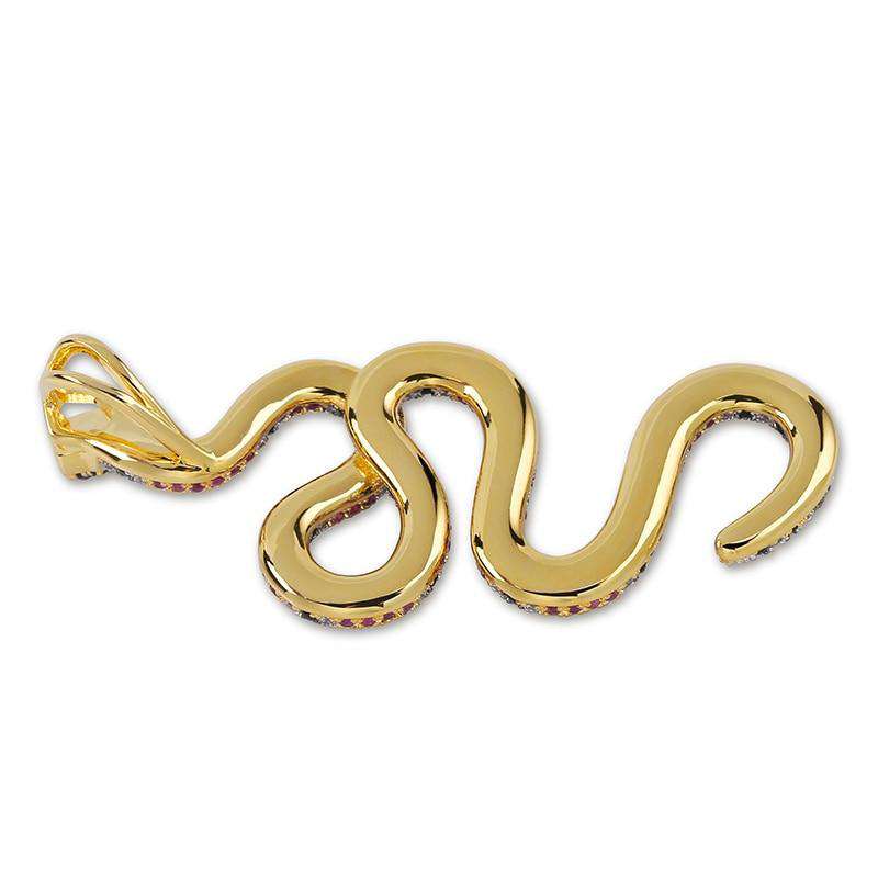 Snake 14k Gold Pendant Necklace - Image 9