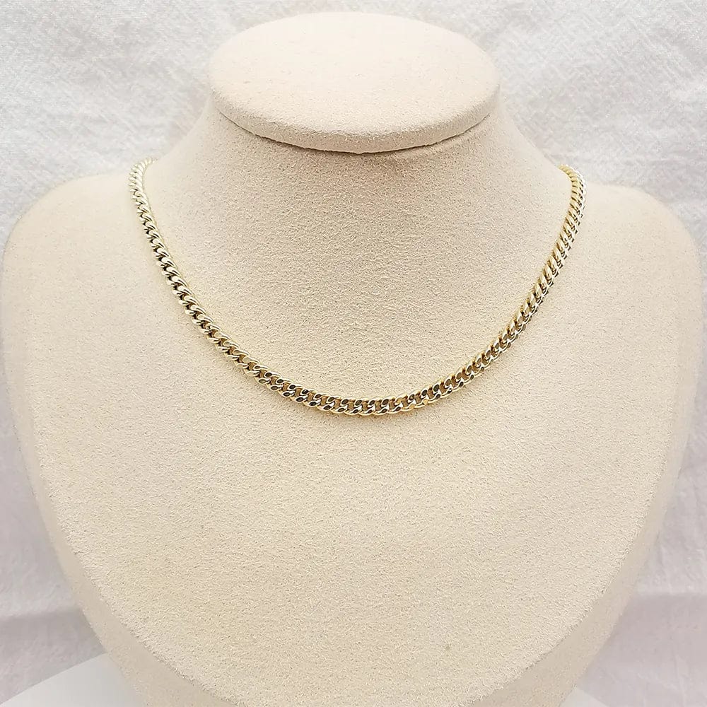 18K Real Gold 3.2mm Hollow Cuban Chain