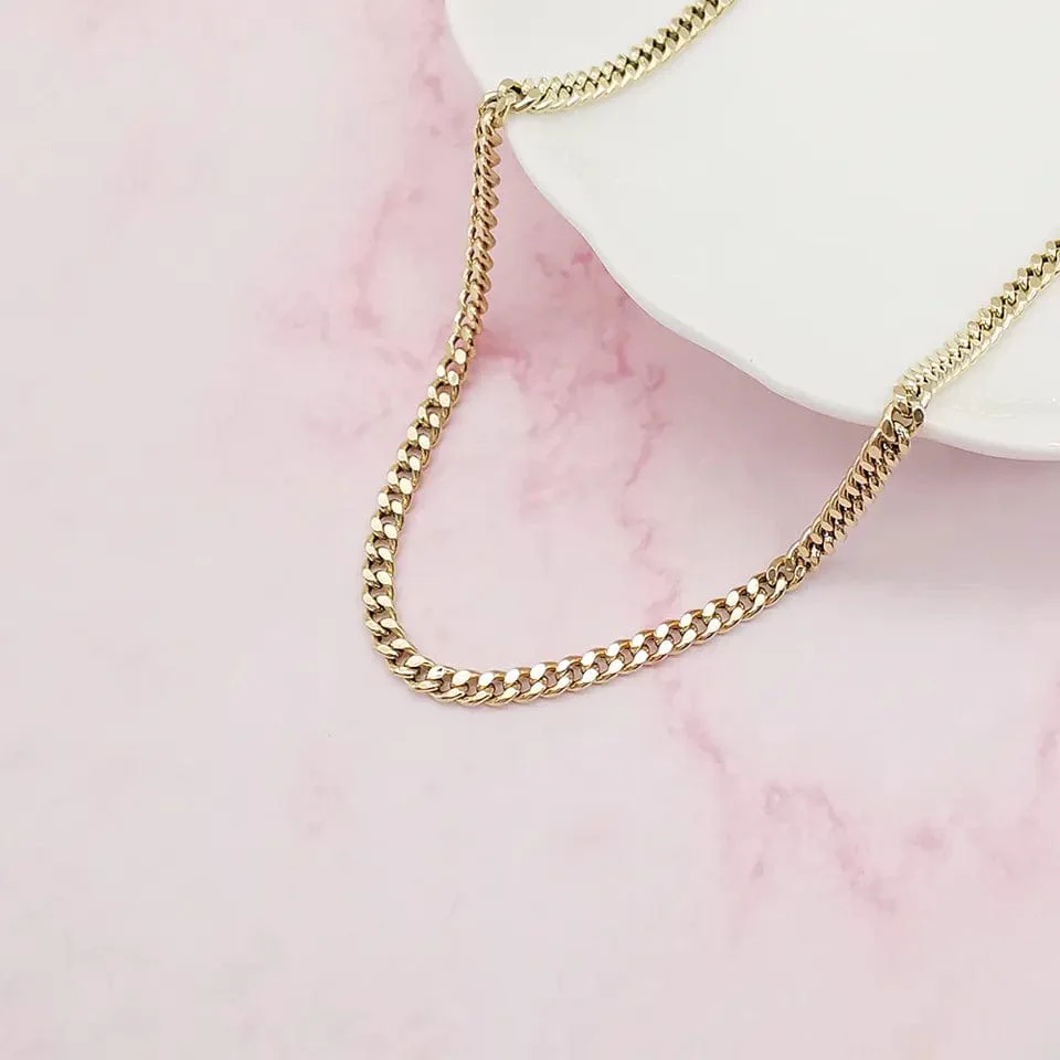 18K Real Gold 3.2mm Hollow Cuban Chain - Image 2