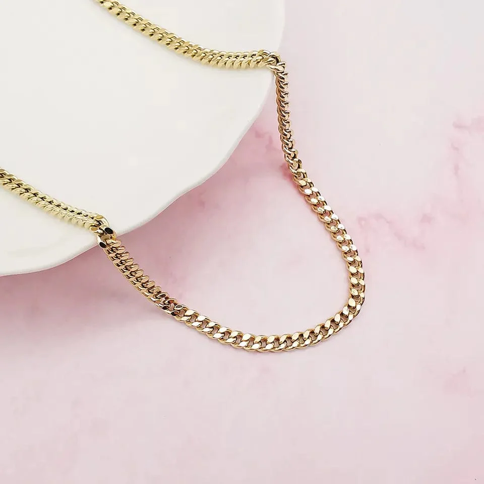18K Real Gold 3.2mm Hollow Cuban Chain - Image 5