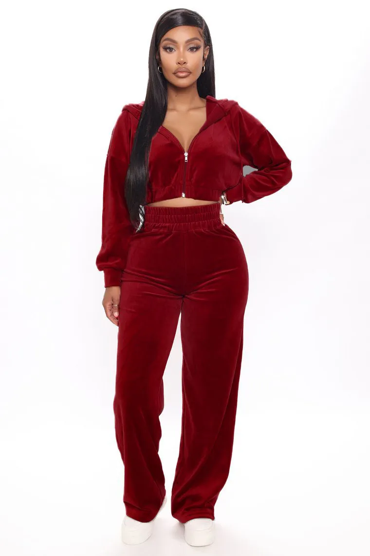 Solid Velvet Two Piece Tracksuit - Image 21