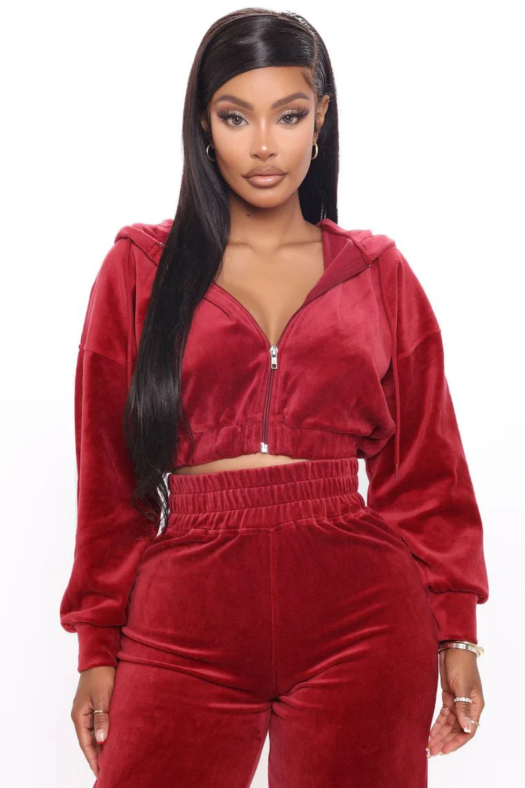 Solid Velvet Two Piece Tracksuit - Image 23