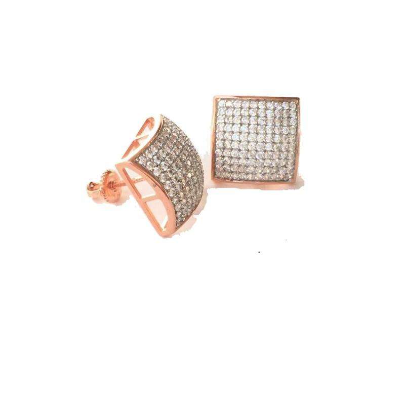 Square Bling Gold/Silver/Rosegold Stud Earrings - Image 11