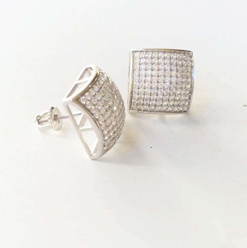 Square Bling Gold/Silver/Rosegold Stud Earrings - Image 12