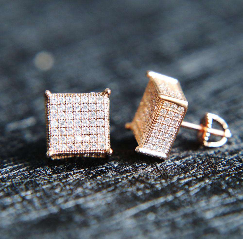 Square Bling Gold/Silver/Rosegold Stud Earrings - Image 14