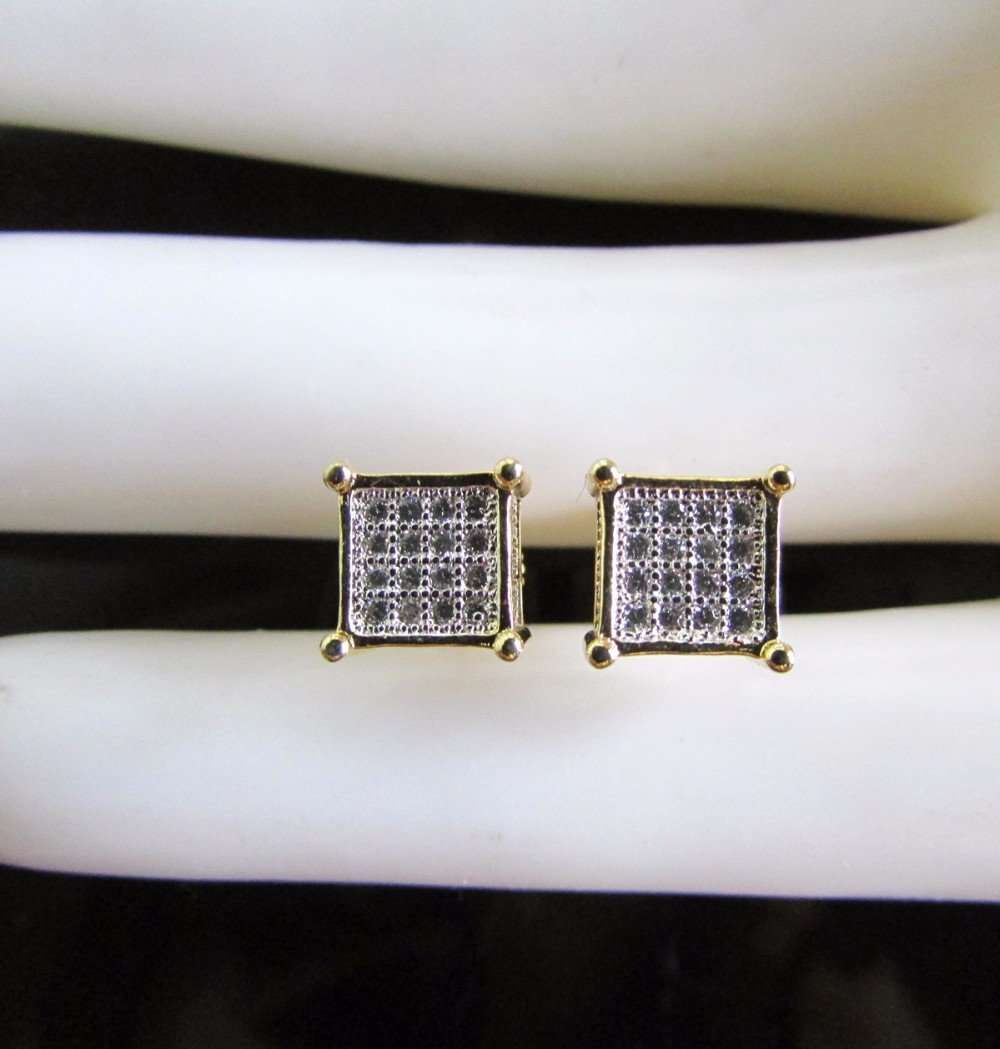 Square Bling Gold/Silver/Rosegold Stud Earrings - Image 4